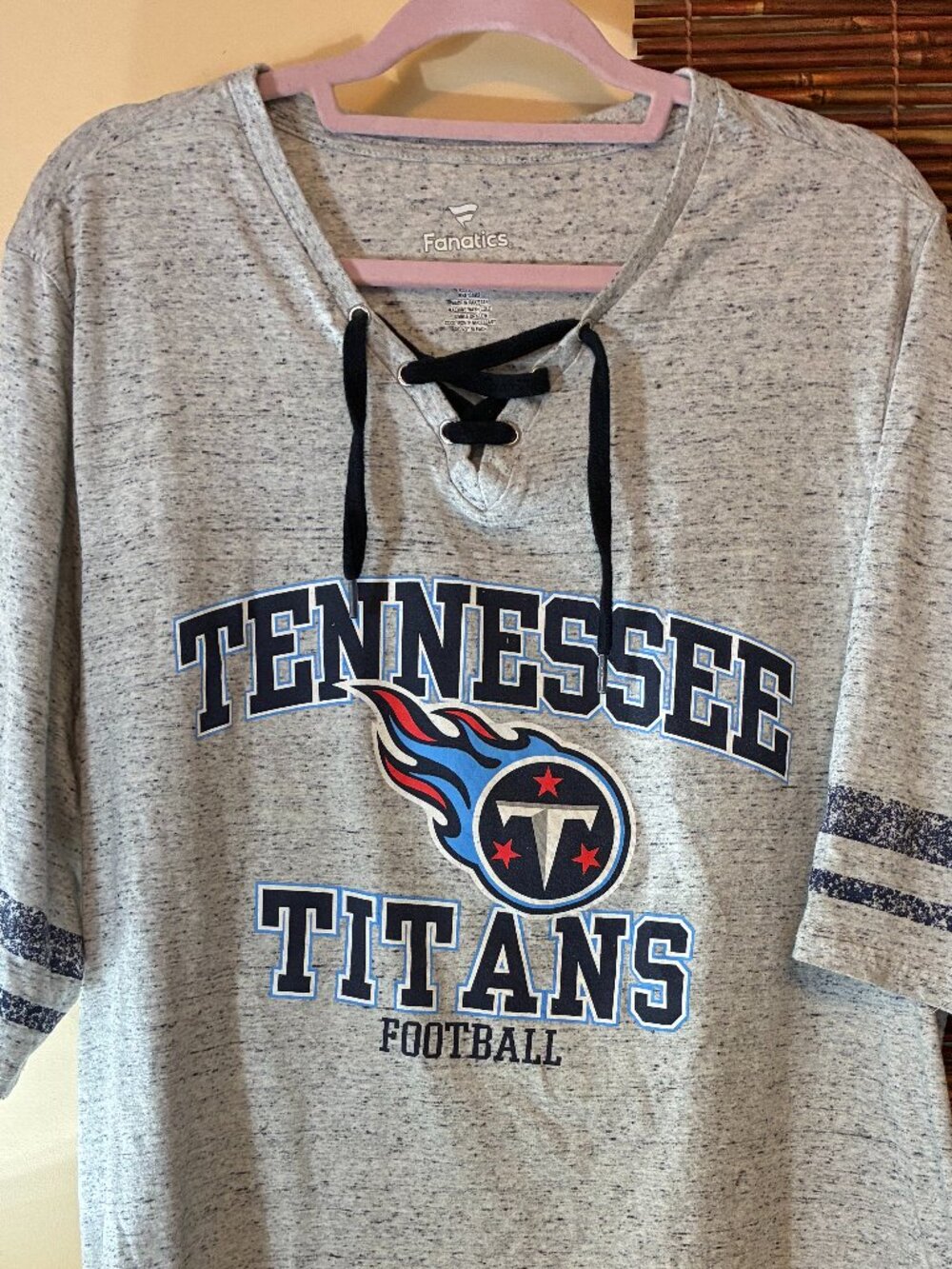 Fanatics Tennessee Titans Lace Up V Neck Top Women’s 3X